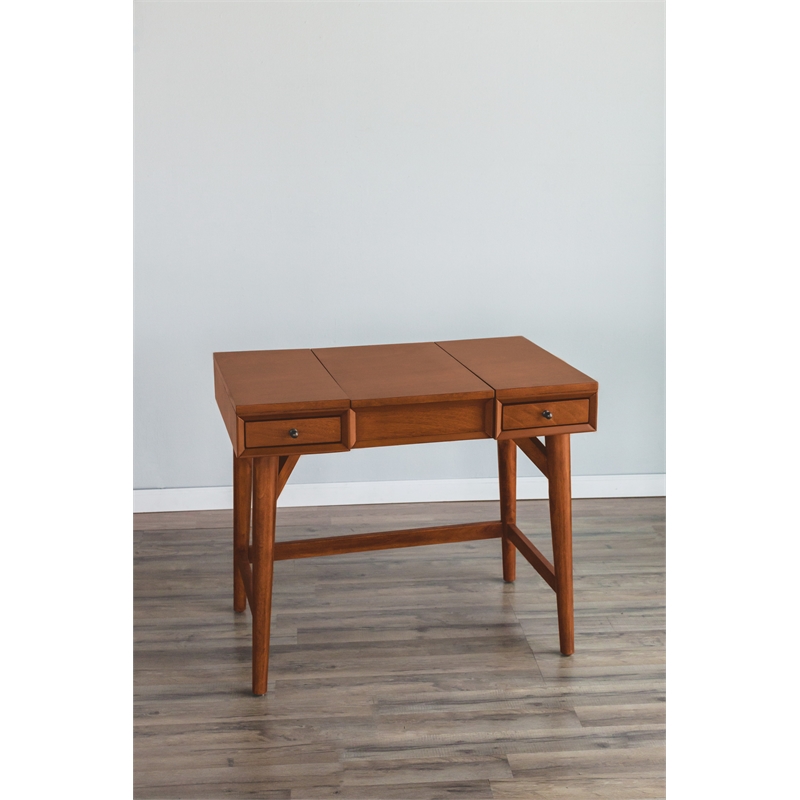 Alpine Furniture Flynn Wood Bedroom Vanity in Acorn (Brown)