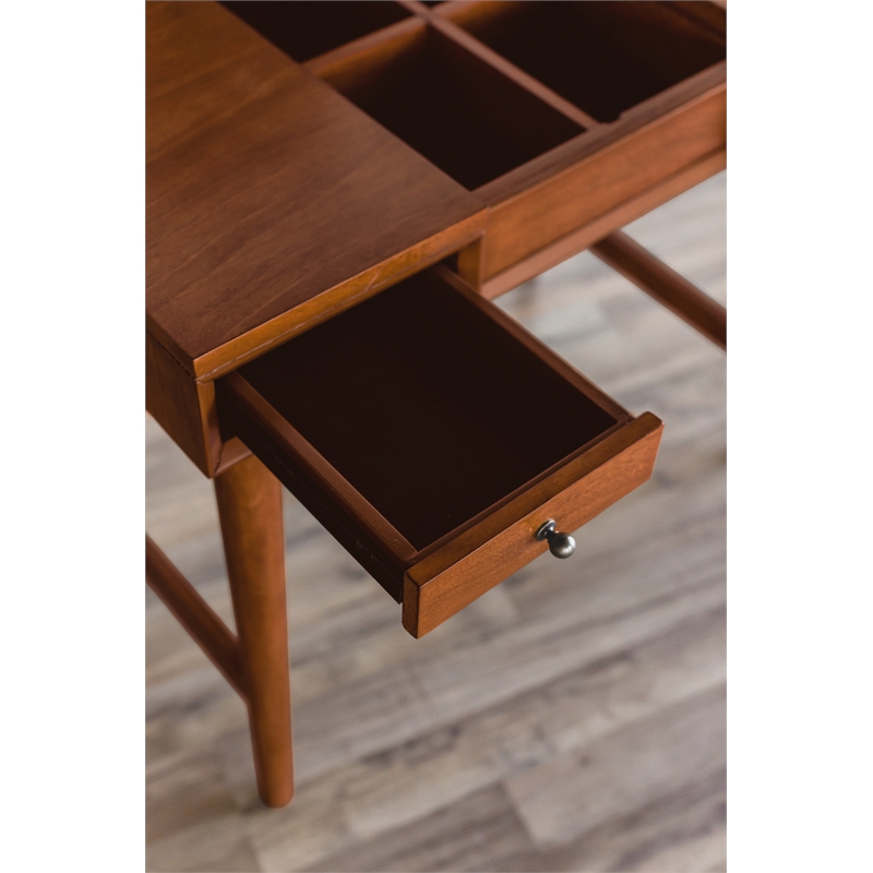 Alpine Furniture Flynn Wood Bedroom Vanity in Acorn (Brown)