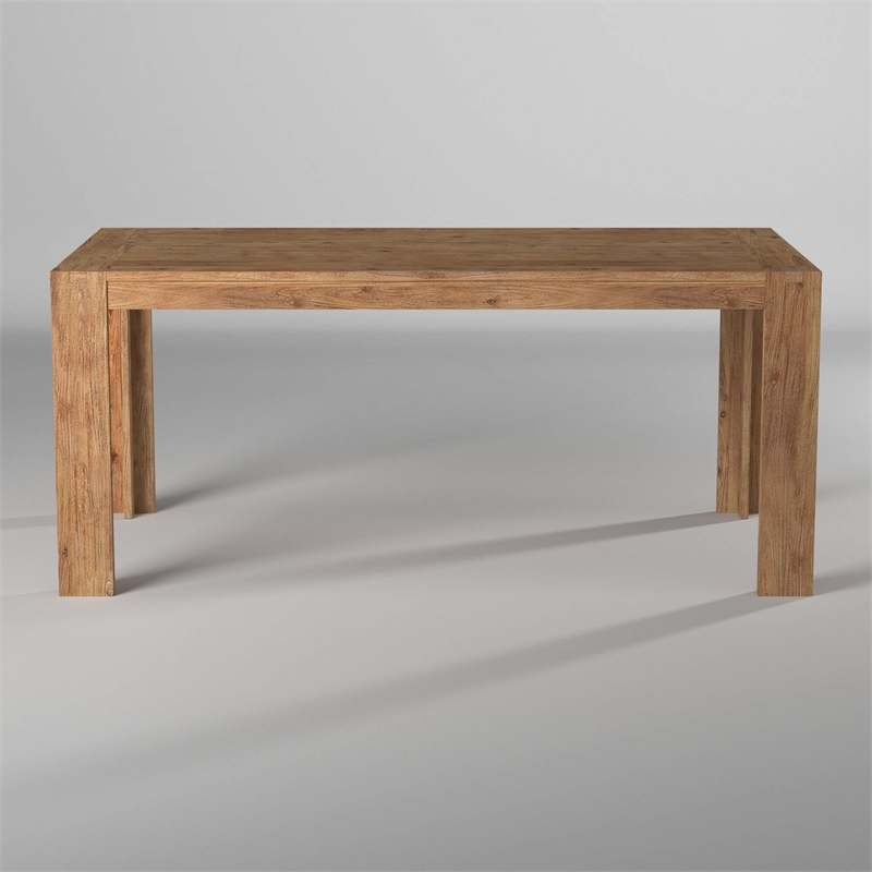 Alpine Furniture Seashore Fixed Wood Top Dining Table in Antique Natural (Brown)