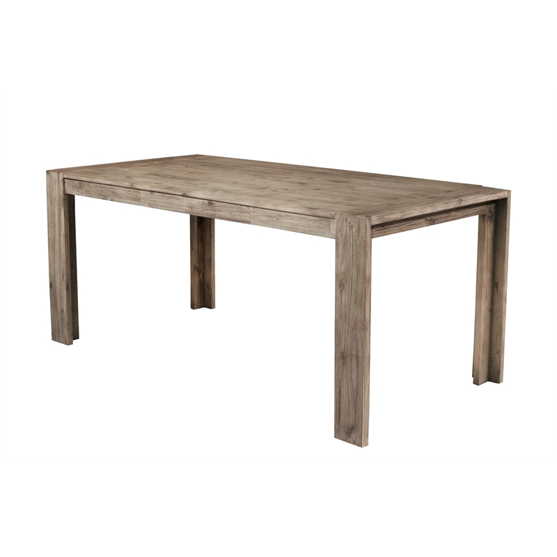 Alpine Furniture Seashore Fixed Wood Top Dining Table in Antique Natural (Brown)