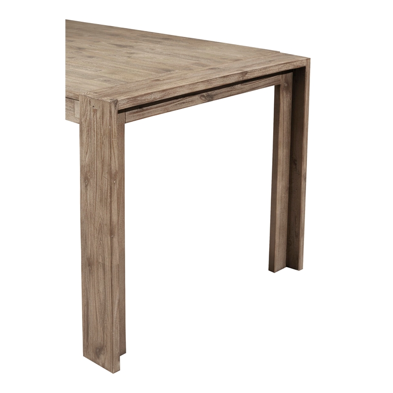 Alpine Furniture Seashore Fixed Wood Top Dining Table in Antique Natural (Brown)