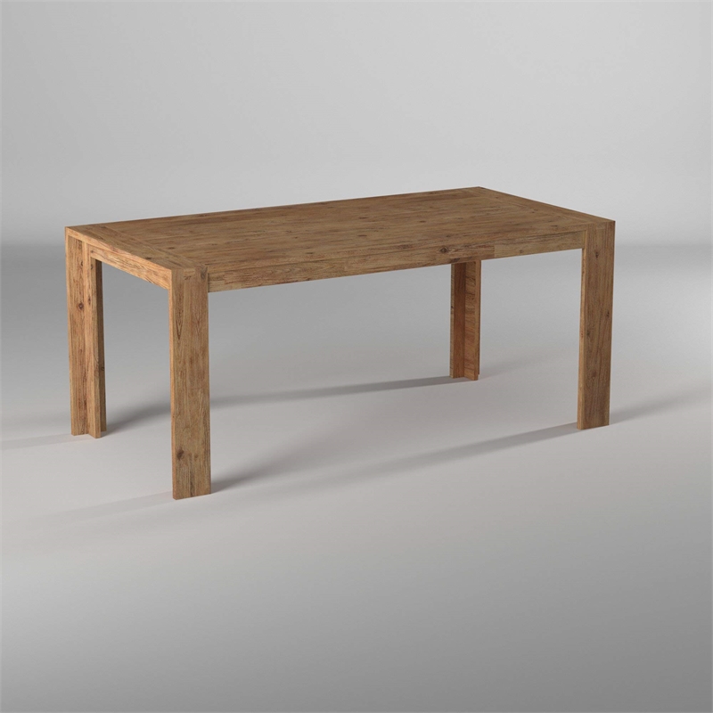 Alpine Furniture Seashore Fixed Wood Top Dining Table in Antique Natural (Brown)