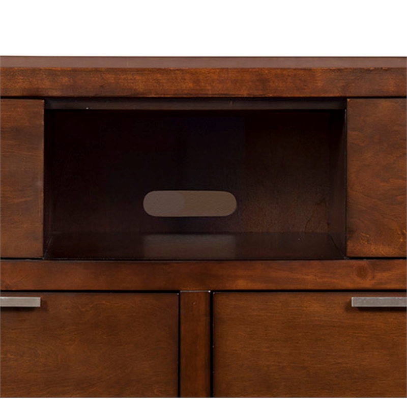 Alpine Furniture Carmel Wood TV Media Chest in Cappuccino (Brown)