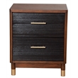 Alpine Furniture Belham 2 Drawer Wood Nightstand in Dark Walnut (Brown)