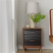 Alpine Furniture Belham 2 Drawer Wood Nightstand in Dark Walnut (Brown)