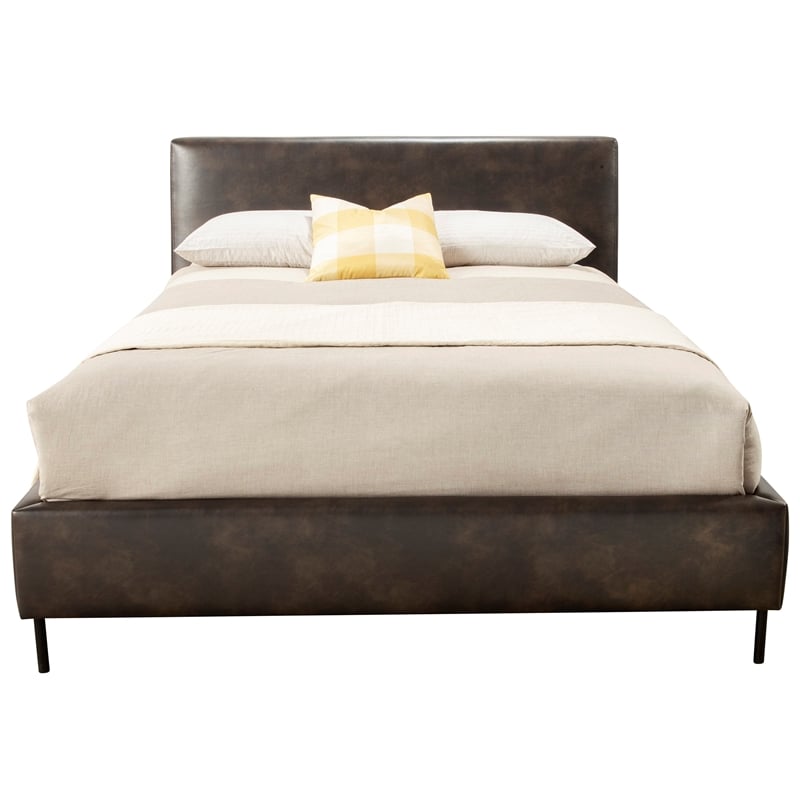 Sophia Queen Upholstered Platform Bed in Gray