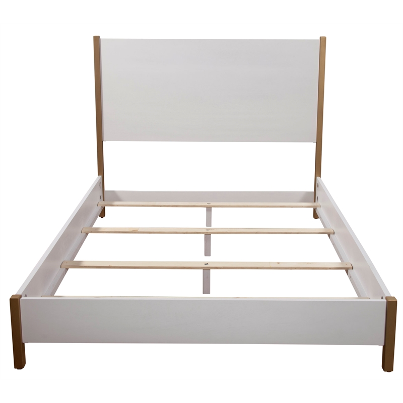 Alpine Furniture Madelyn Standard King Wood Panel Bed in White