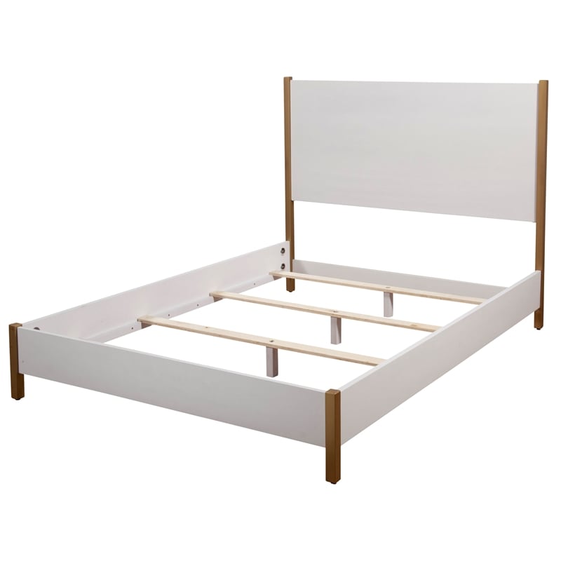 Alpine Furniture Madelyn Standard King Wood Panel Bed in White
