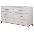 Alpine Furniture Madelyn Six Drawer Wood Dresser in White