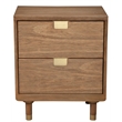 Alpine Furniture Two Drawer Wood Nightstand in Sand (Beige)