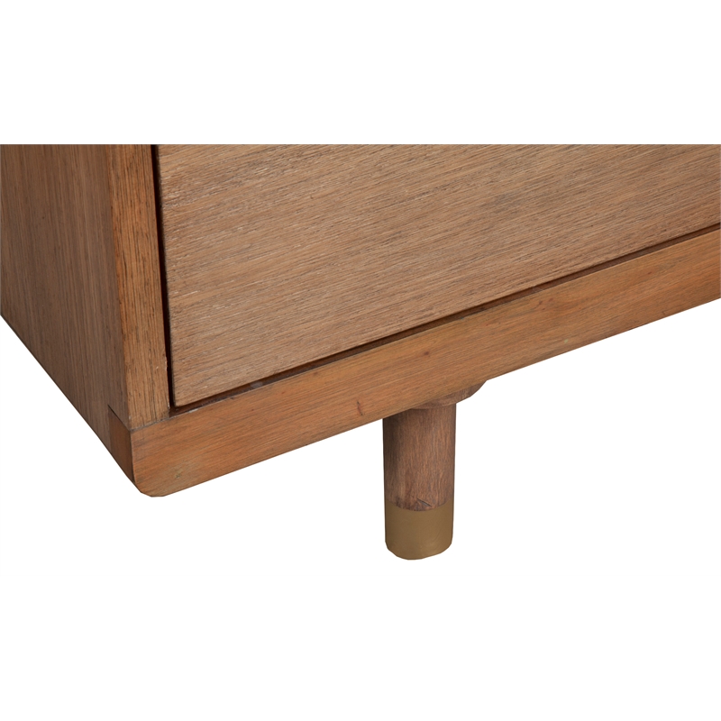 Alpine Furniture Two Drawer Wood Nightstand in Sand (Beige)