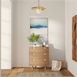 Alpine Furniture Easton Three Drawer Small Wood Chest in Sand (Beige)