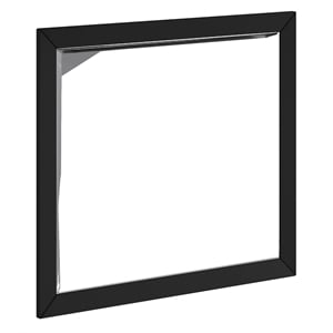 Alpine Furniture Flynn Mid Century Modern Wood Mirror in Black