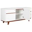 Dakota 64.5 in. W Wooden TV Console with 3 Drawers & 2 Doors in White