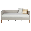 Britney Wooden Day Bed in Light Gray Linen