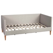 Britney Wooden Day Bed in Light Gray Linen