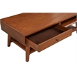 Alpine Furniture Flynn Wood 1 Drawer Coffee Table in Acorn (Brown)