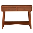 Alpine Furniture Flynn Wood Console Table with 2 Drawers in Acorn (Brown)