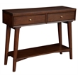 Alpine Furniture Flynn Wood Console Table with 2 Drawers in Walnut