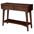 Alpine Furniture Flynn Wood Console Table with 2 Drawers in Walnut