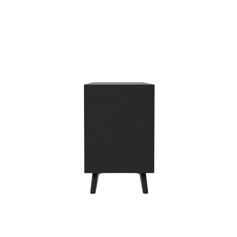 Alpine Furniture Flynn Wood 3 Drawer Sideboard in Black