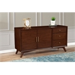 Alpine Furniture Flynn Wood 3 Drawer Sideboard in Walnut