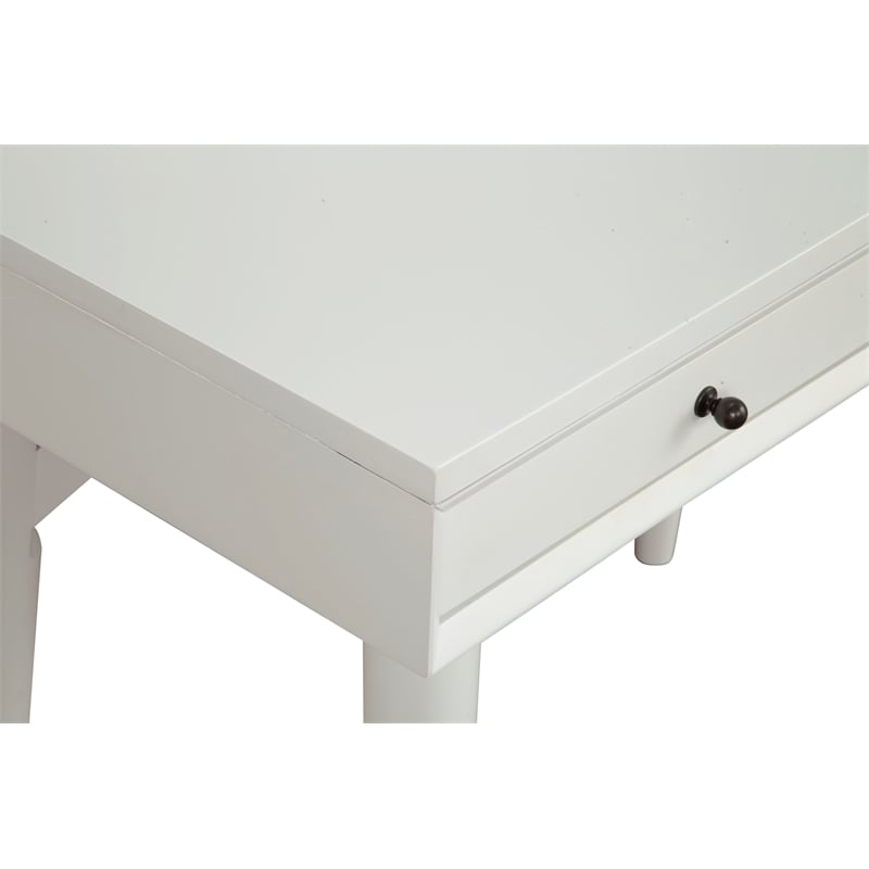 Alpine Furniture Flynn Wood 2 Drawer Desk in White