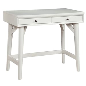 Alpine Furniture Flynn Wood 2 Drawer Desk in White