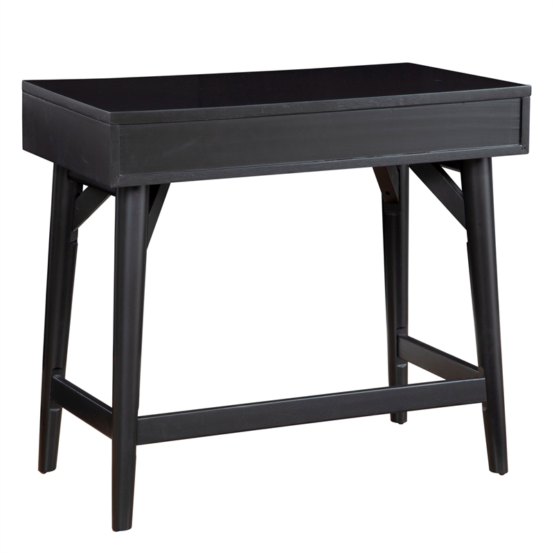 Alpine Furniture Flynn Wood 2 Drawer Desk in Black