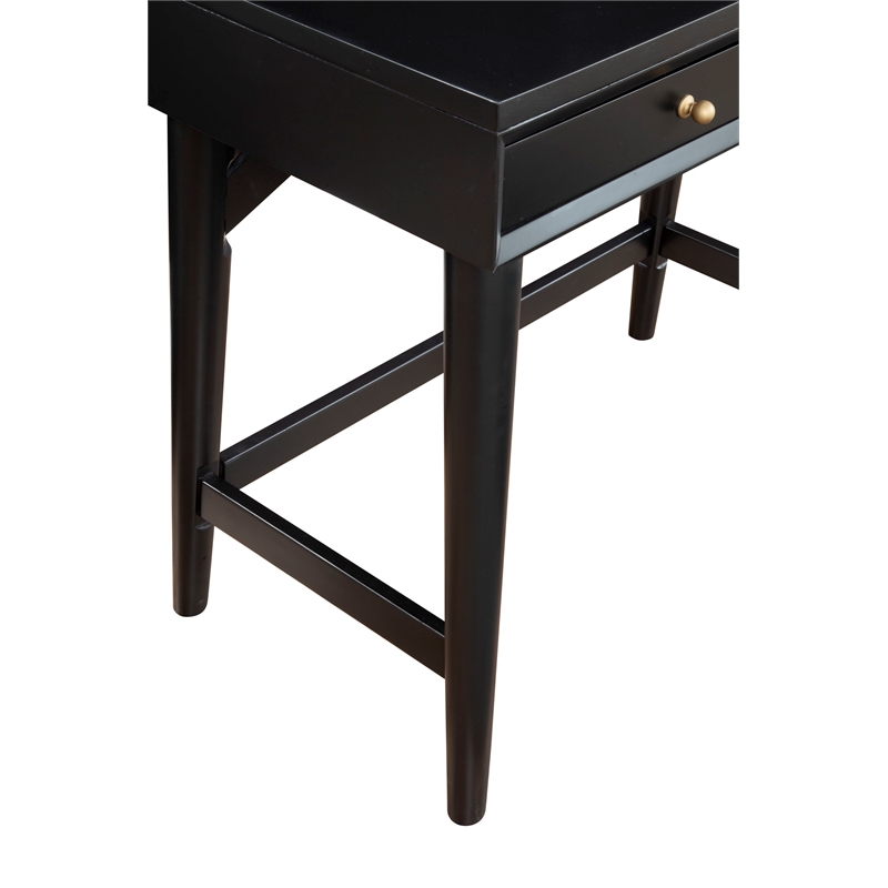 Alpine Furniture Flynn Wood 2 Drawer Desk in Black