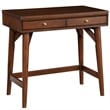 Alpine Furniture Flynn Wood 2 Drawer Desk in Walnut