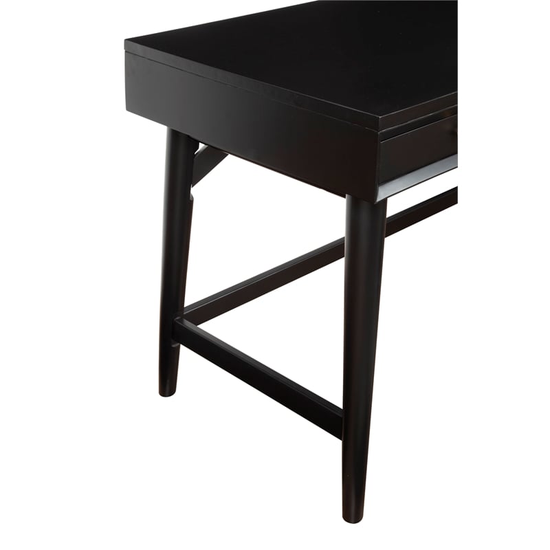 Alpine Furniture Flynn Large Wood 3 Drawer Desk in Black