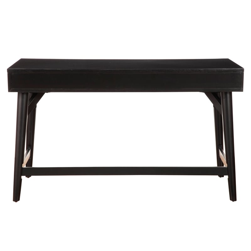 Alpine Furniture Flynn Large Wood 3 Drawer Desk in Black