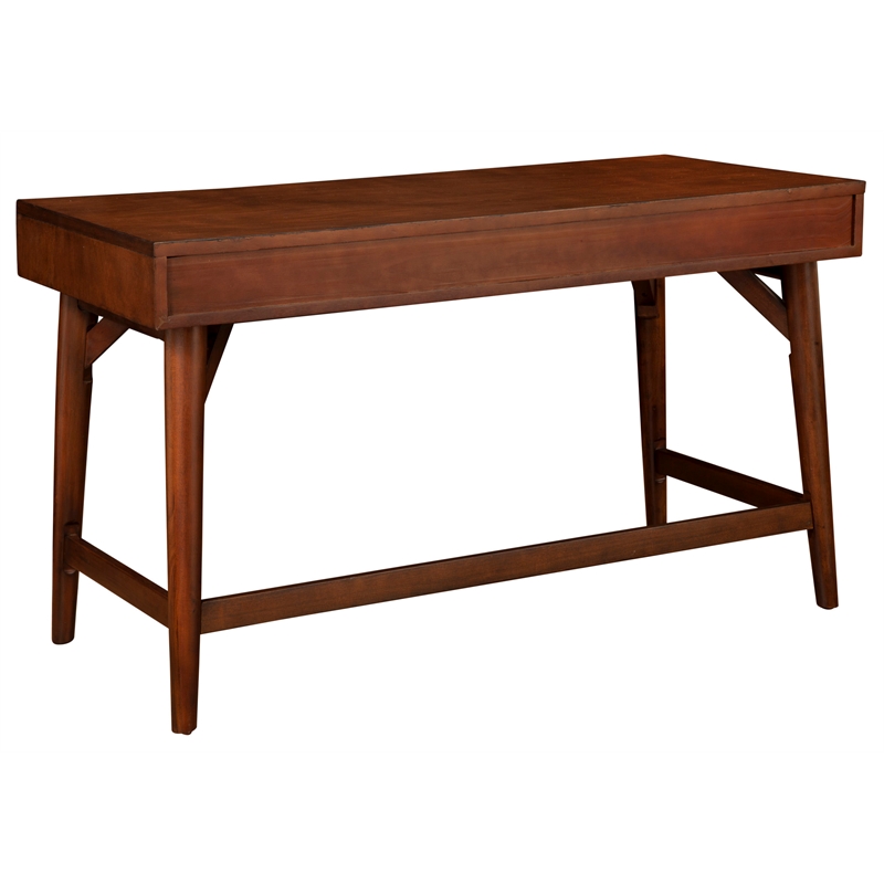 Alpine Furniture Flynn Large Wood 3 Drawer Desk in Walnut