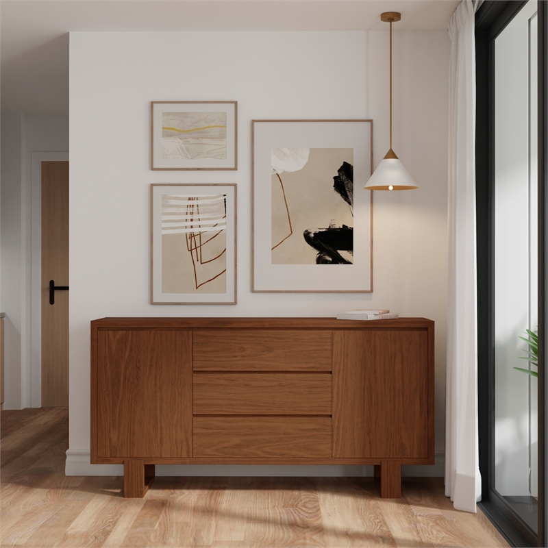 Alpine Furniture Ayala Wood Sideboard in Antique Cappuccino