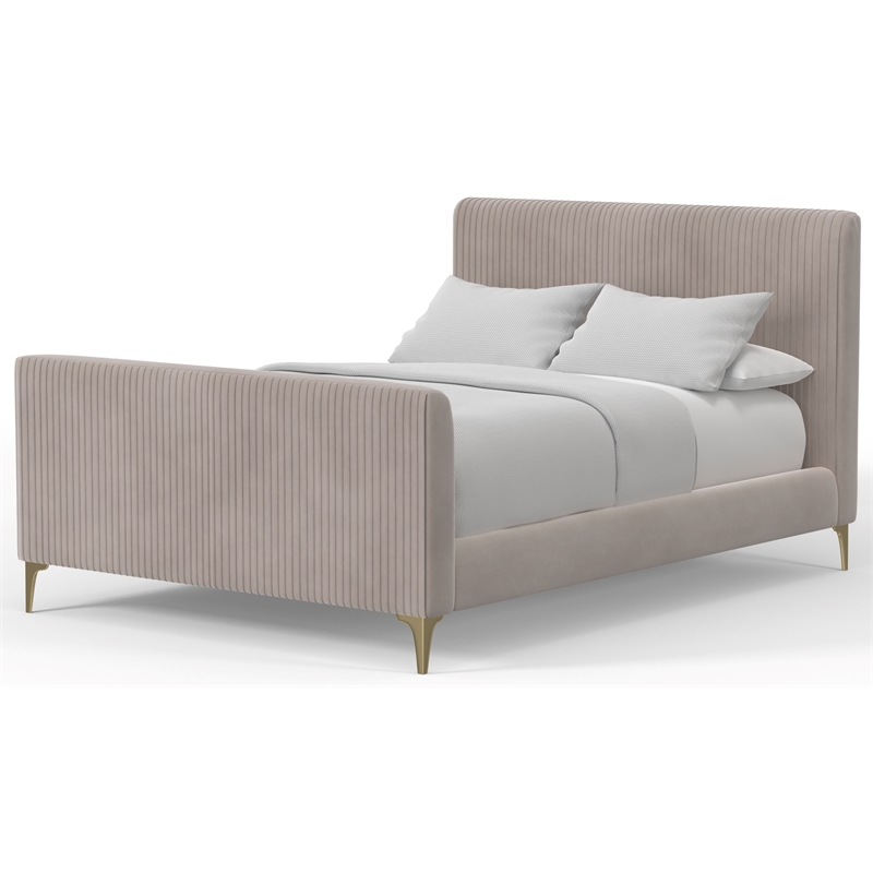 Alpine Furniture Zaldy Wood Queen Platform Bed in Light Gray