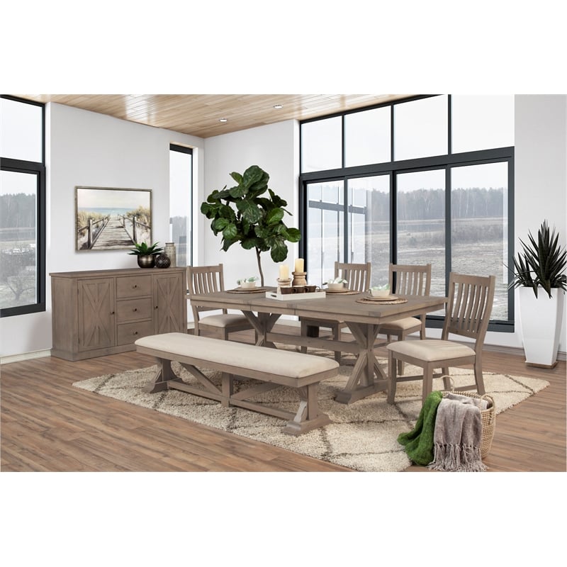 Alpine Furniture Arlo Wood Dining Table in Natural Brown