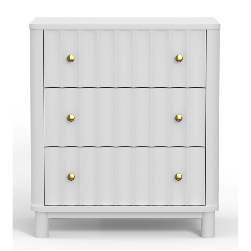 Alpine Furniture Stapleton 3 Drawer Small Chest in White