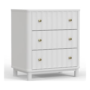 Alpine Furniture Stapleton 3 Drawer Small Chest in White
