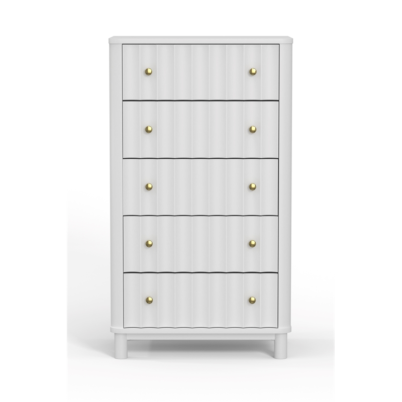 Alpine Furniture Stapleton 5 Drawer Chest in White