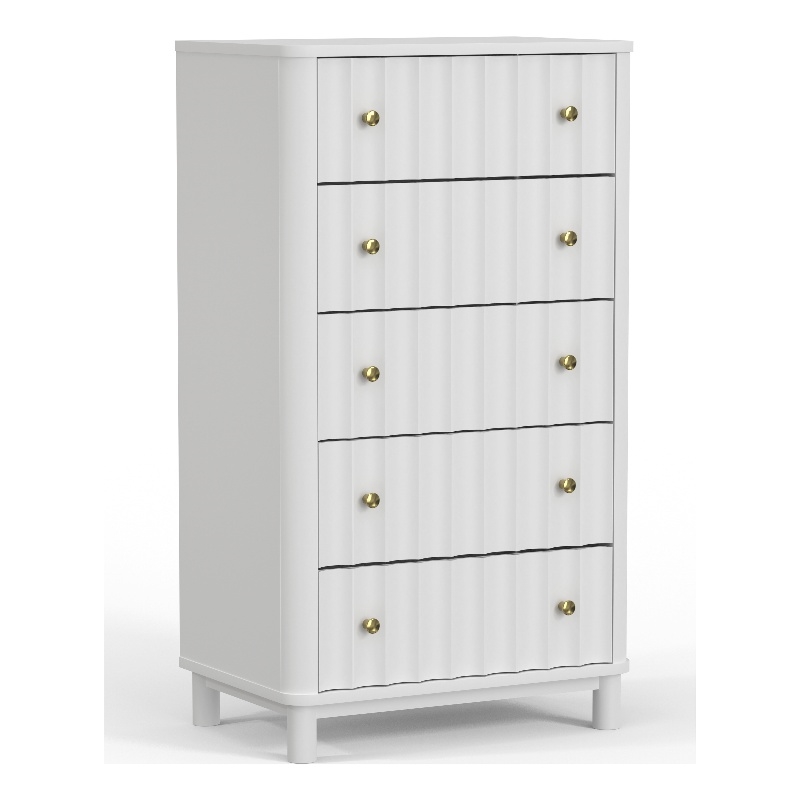 Alpine Furniture Stapleton 5 Drawer Chest in White