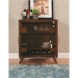 Alpine Furniture Flynn Small Bar Cabinet in Walnut