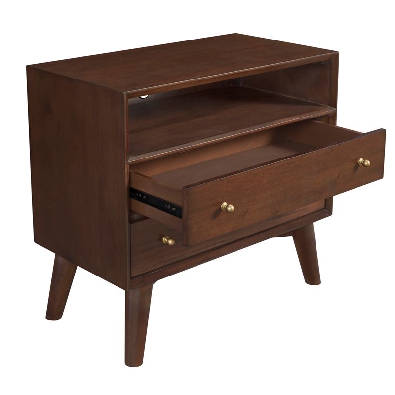 Alpine Furniture Flynn Large Nightstand in Walnut
