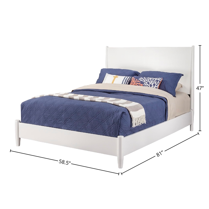 Alpine Furniture Flynn Full Platform Bed in White