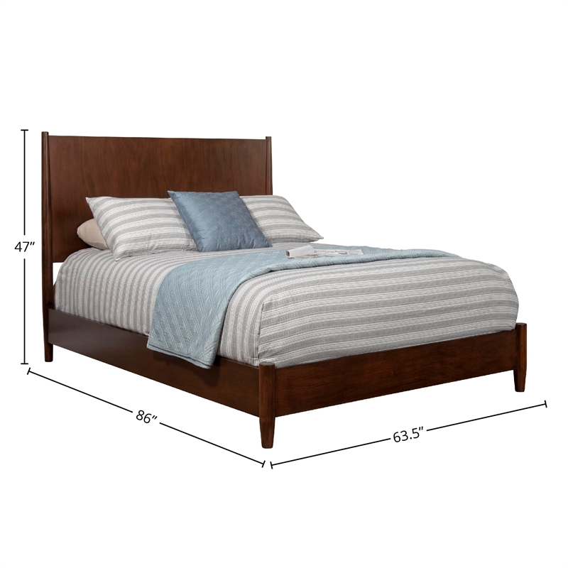 Alpine Furniture Flynn Queen Platform Bed in Walnut