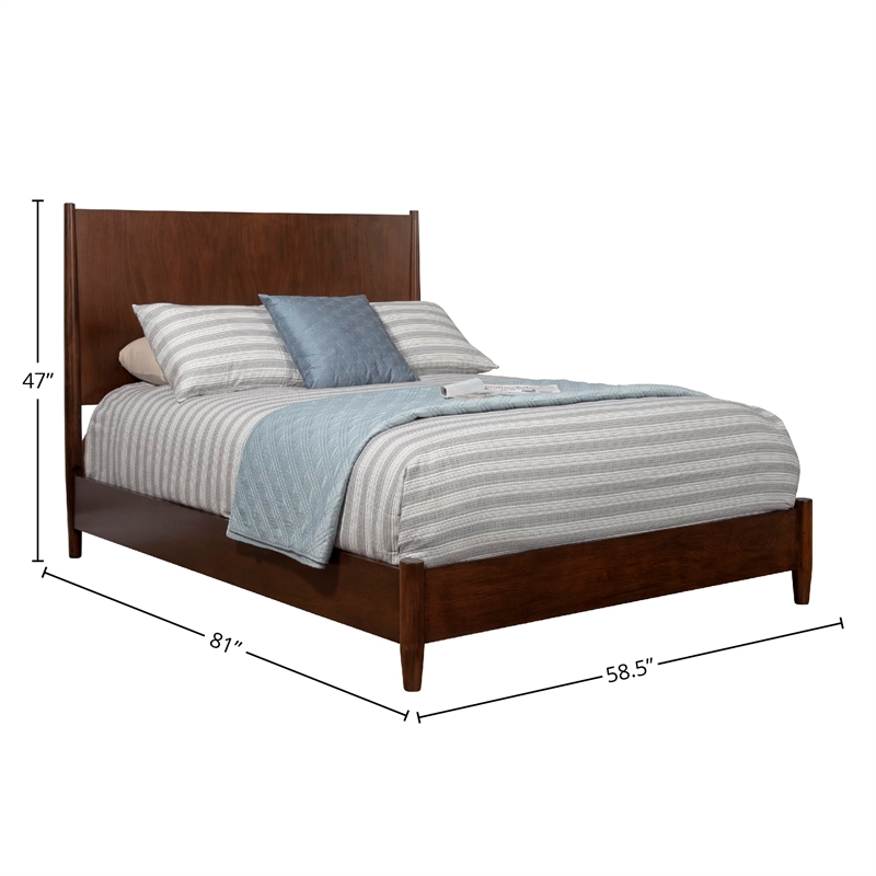 Alpine Furniture Flynn Full Platform Bed in Walnut