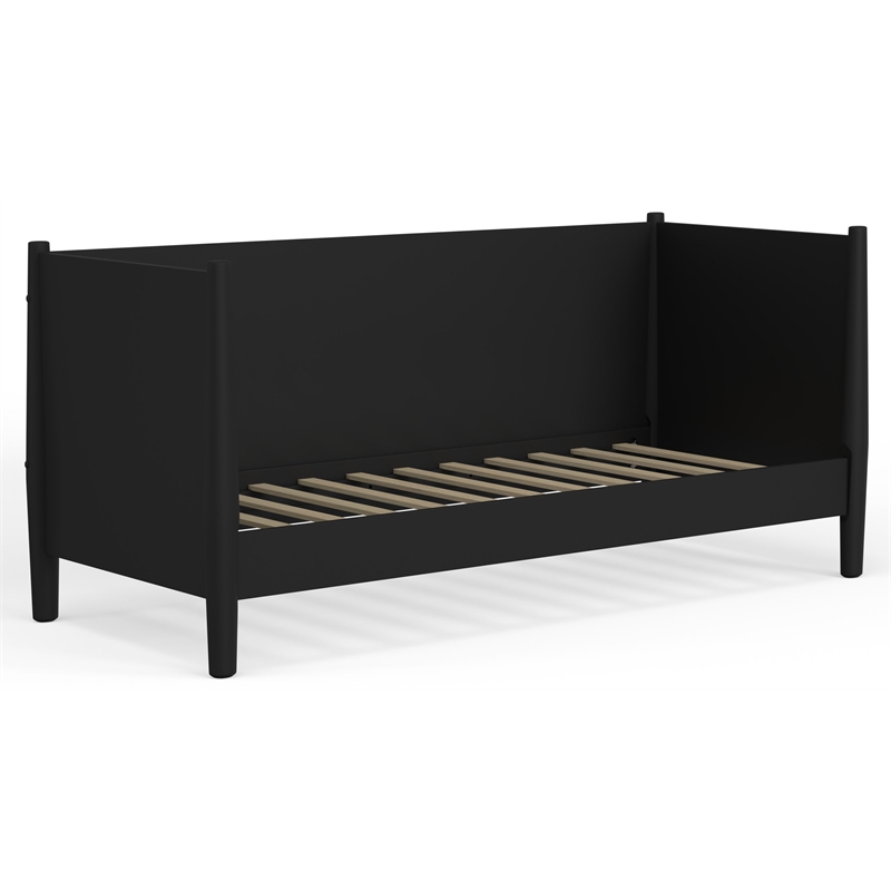 Alpine Furniture Flynn Mid Century Modern Twin Size Wood Day Bed in Black