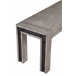 Alpine Furniture Fallon Solid Pine Dining Bench in Gray & Black