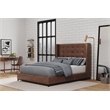 Alpine Furniture Mundo Upholstered Full Platform Bed in Brown