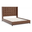 Alpine Furniture Mundo Upholstered Full Platform Bed in Brown